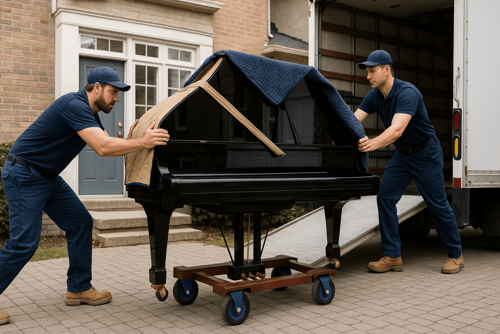 Professional Piano Movers in Ottawa Safely Transporting a Grand Piano