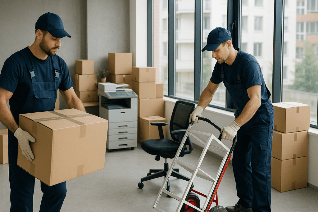 Prestige Moving Team Handling a Commercial Relocation