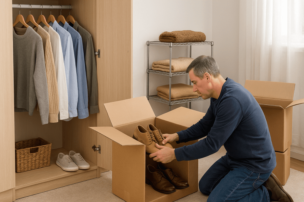 Packing Wardrobes: Clothes on Hangers, Shoes, and Seasonal Storage Tips