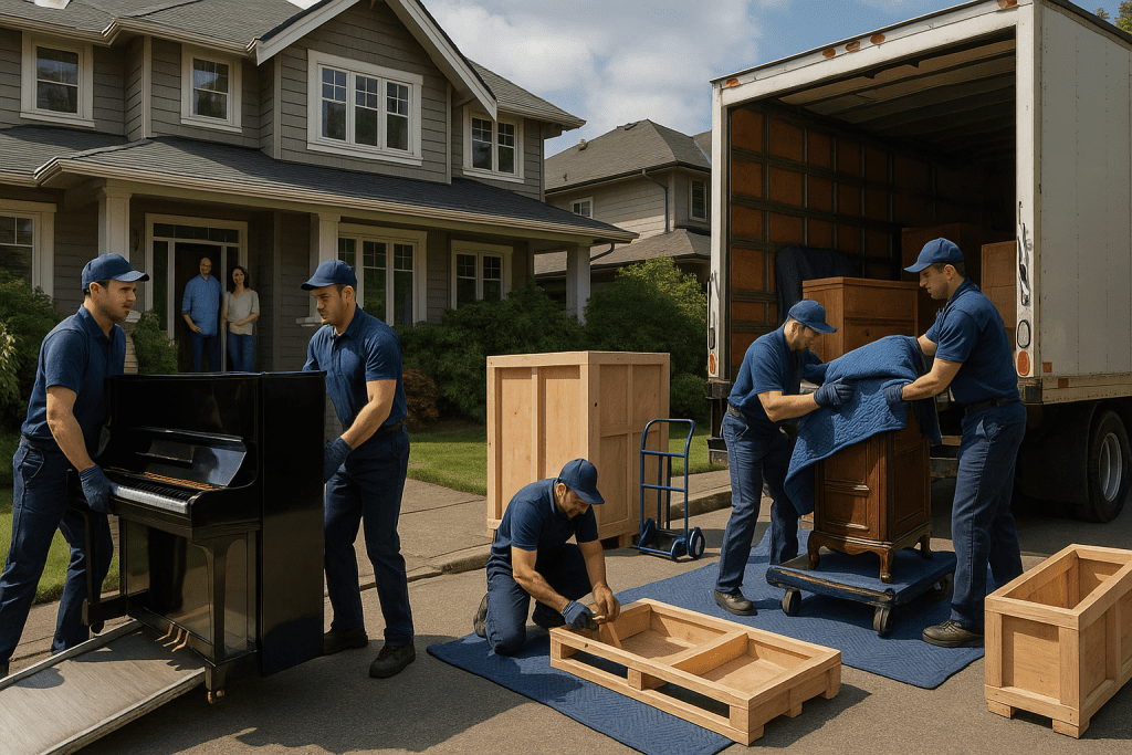 Dunbar & Kerrisdale Movers Handling Family Home, Piano & Specialty Crates