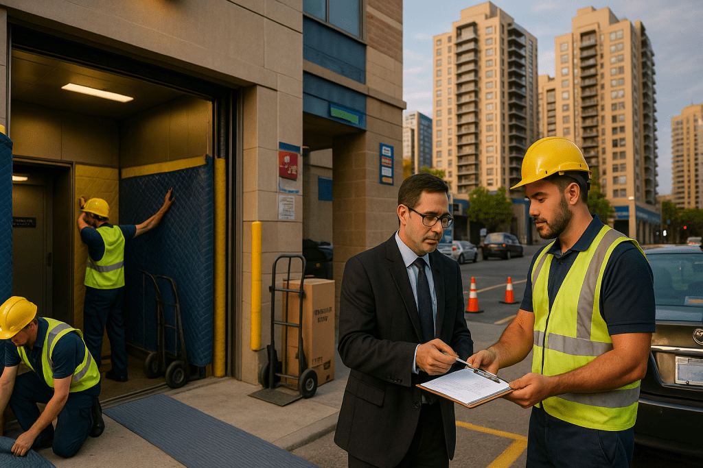 Saint-Laurent Condo Move — Elevator Pads, COI Check, and Loading Dock Setup