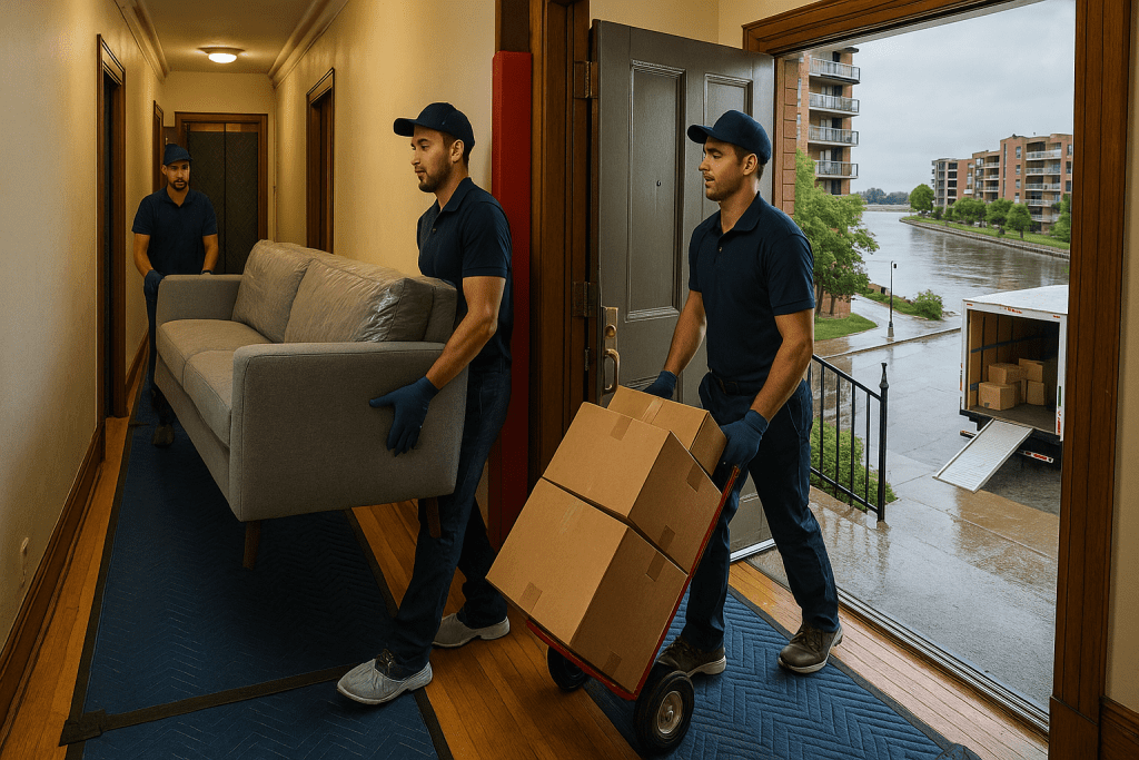 Verdun Move — Waterfront Condo, Narrow Hallway & Floor Protection