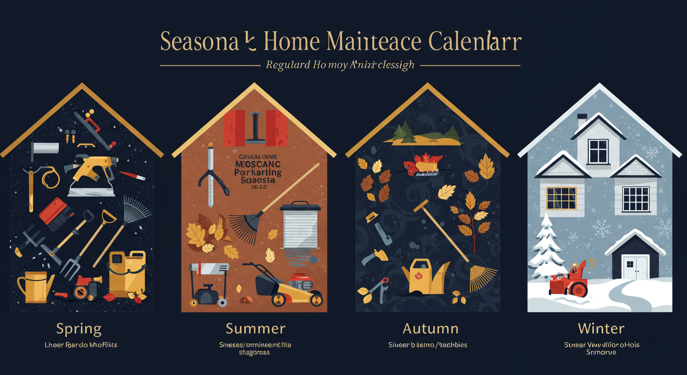 Ottawa home seasonal maintenance calendar showing tasks for all four seasons of the Canadian year