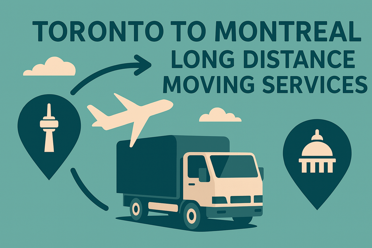 Toronto to Montreal Long Distance Moving Services – Professional Relocation Illustration