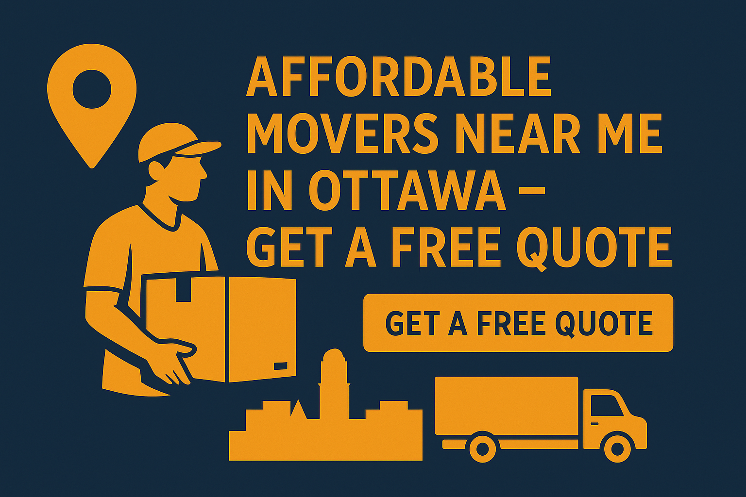 Flat Style Moving Service Design with Mover and Quote Button