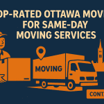 Ottawa Moving Company Same-Day Service Graphic with Clock and Parliament