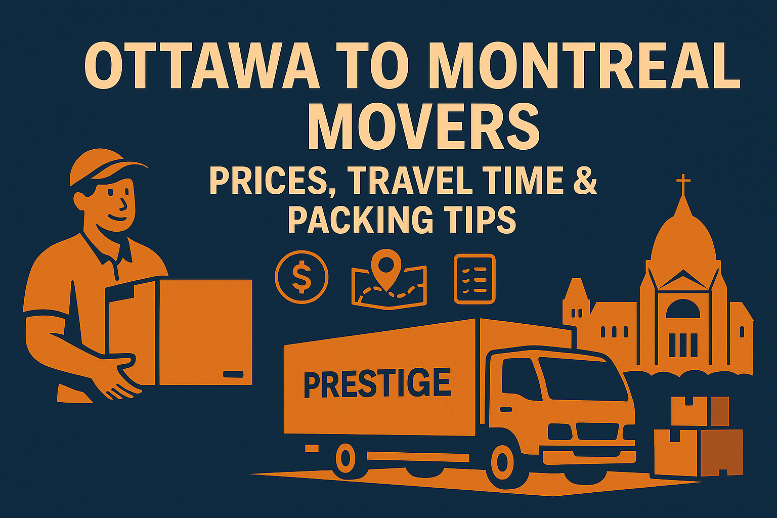 Illustration of Ottawa to Montreal Moving Services